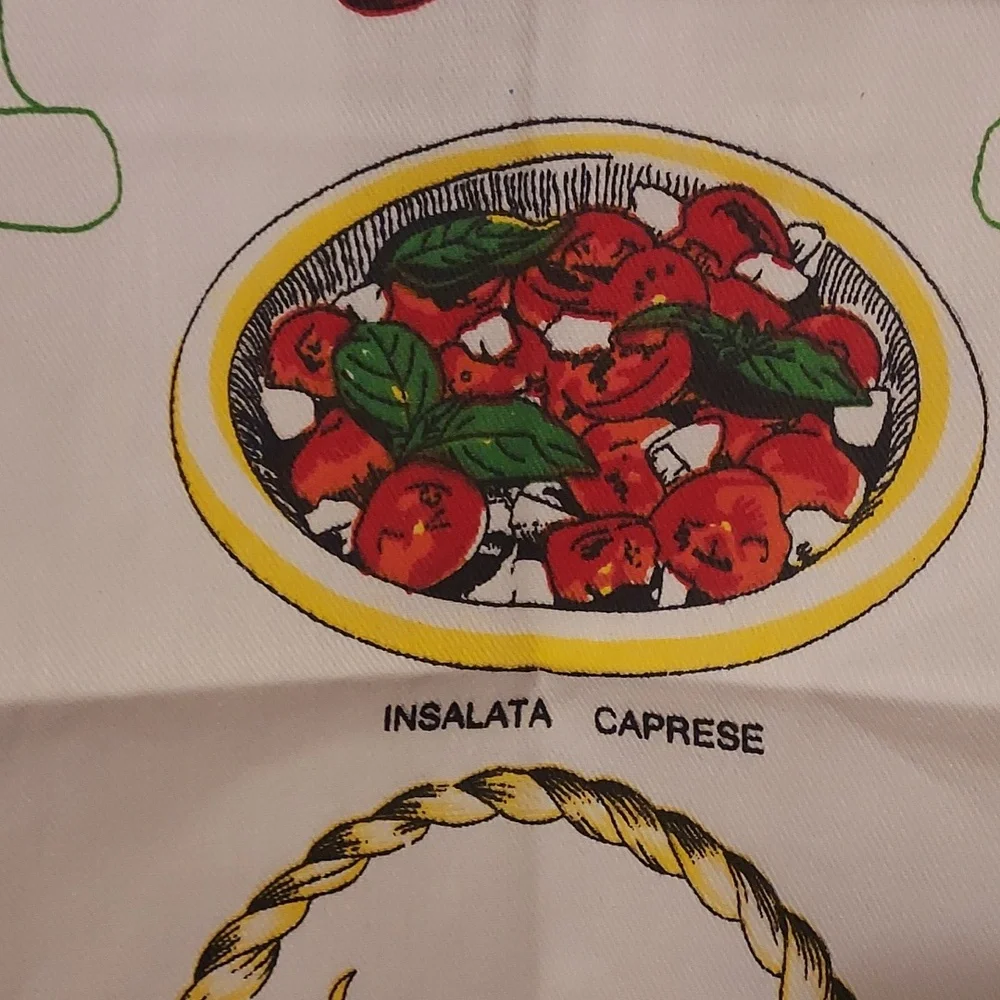 Italian Dish Towel Tea Towel Wall Hanging Caprese Tomato Theme